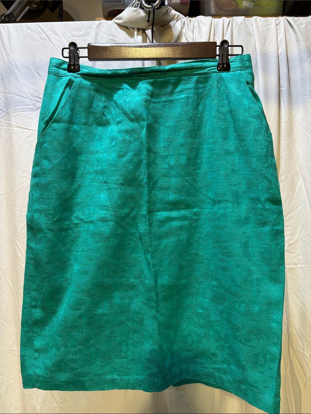 Tailored Teal Green Pencil Skirt